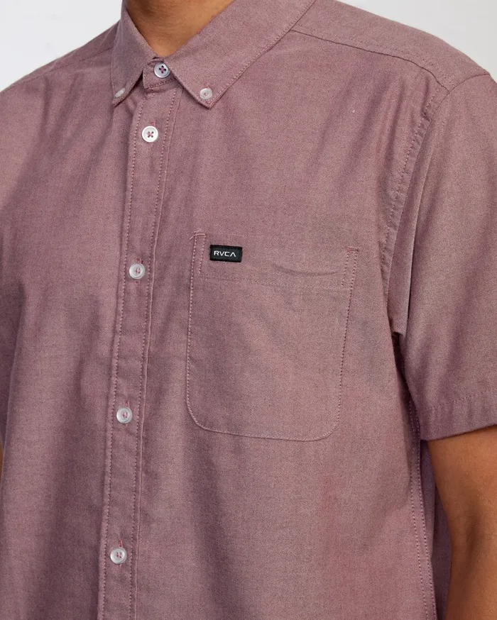 RVCA Flannels Flannels Thatll Do Stretch Short Sleeve Shirt Cranberry Crn