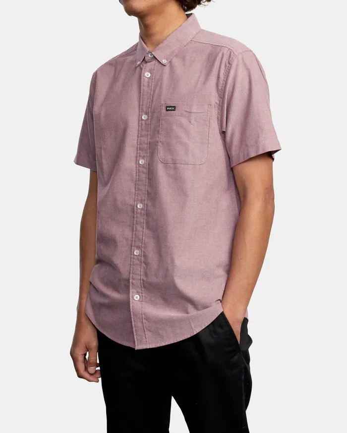 RVCA Flannels Flannels Thatll Do Stretch Short Sleeve Shirt Cranberry Crn