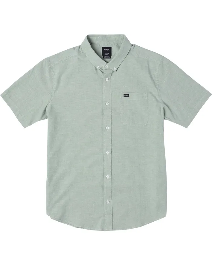 RVCA Flannels Flannels Thatll Do Stretch Short Sleeve Shirt Kelly Green Kgr