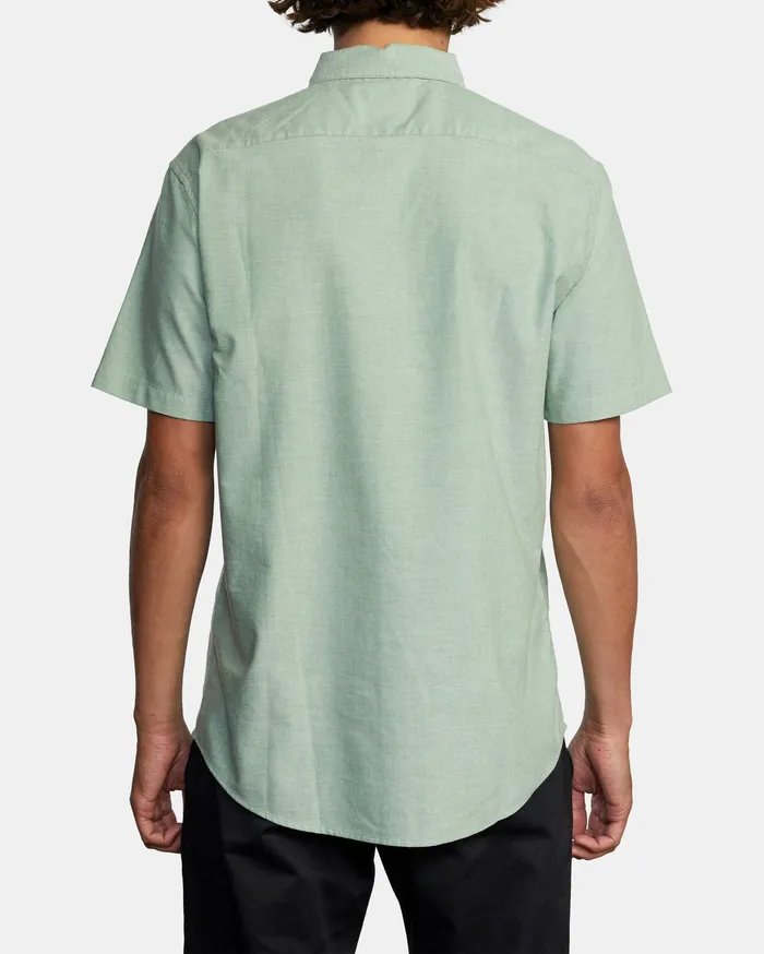 RVCA Flannels Flannels Thatll Do Stretch Short Sleeve Shirt Kelly Green Kgr