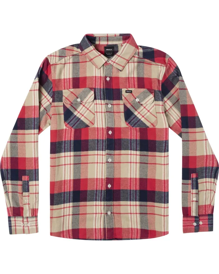RVCA Flannels Flannels Thatll Work Flannel Long Sleeve Shirt Khaki Kha