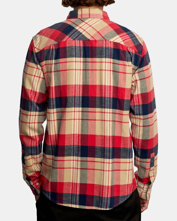 RVCA Flannels Flannels Thatll Work Flannel Long Sleeve Shirt Khaki Kha