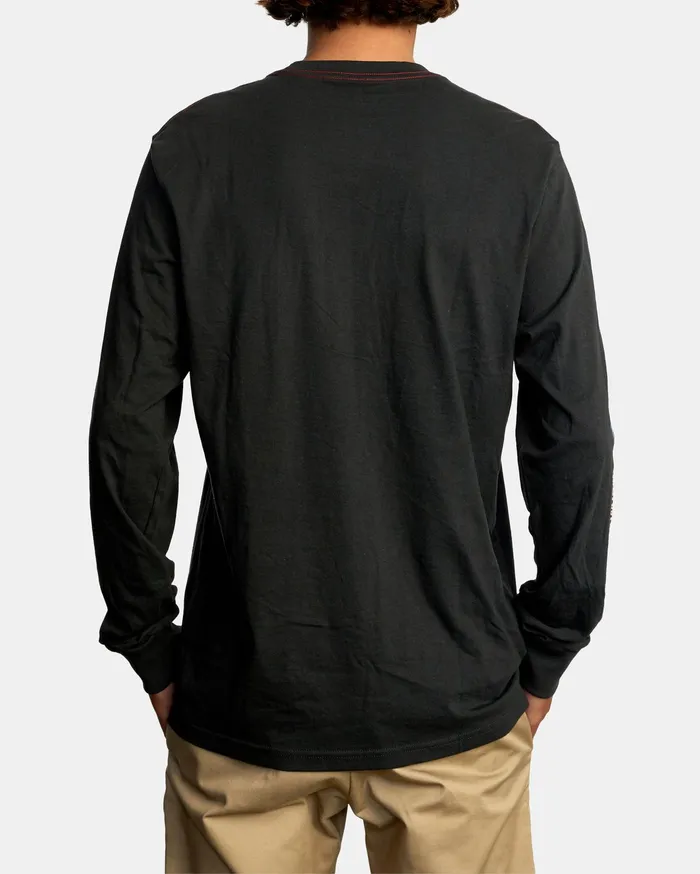 RVCA Mens Artist Tees Anp Long Sleeve Tee Pirate Black Ptk