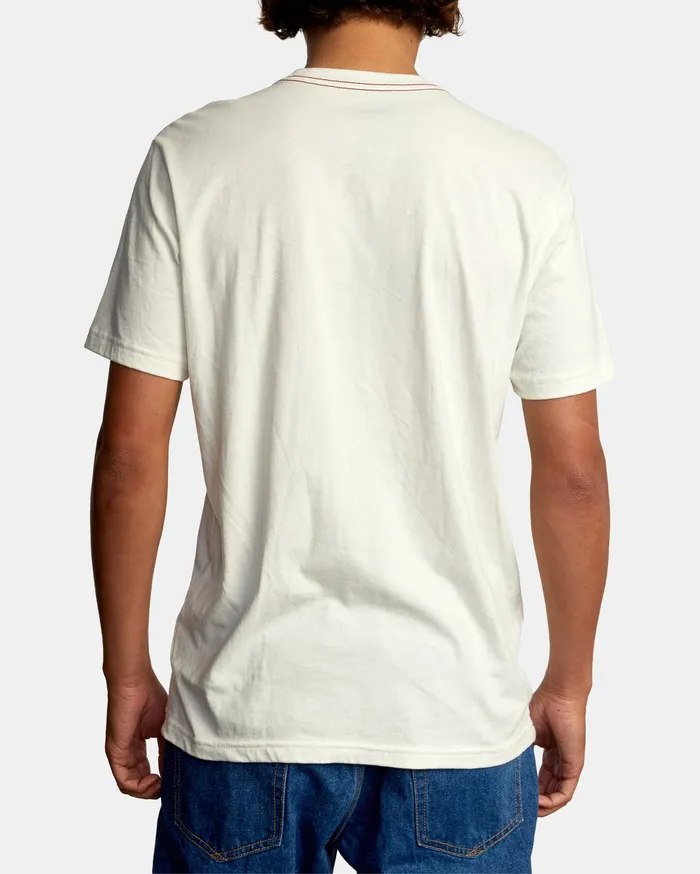 RVCA Mens Artist Tees Anp Short Sleeve Pocket Tee Antique White Anw