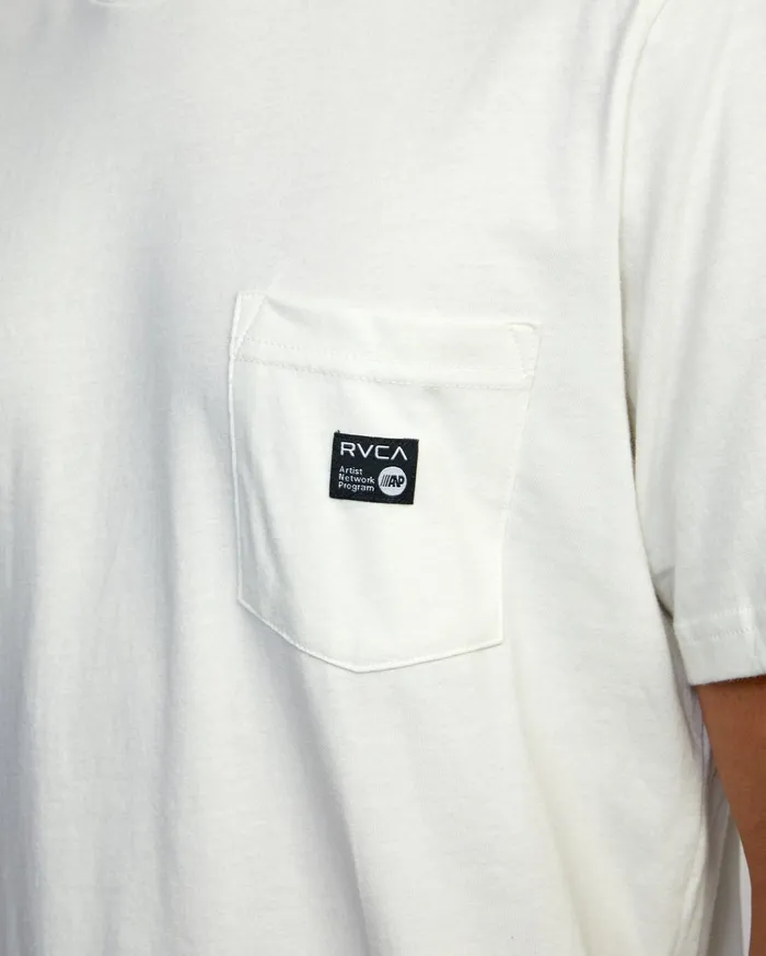 RVCA Mens Artist Tees Anp Short Sleeve Pocket Tee Antique White Anw