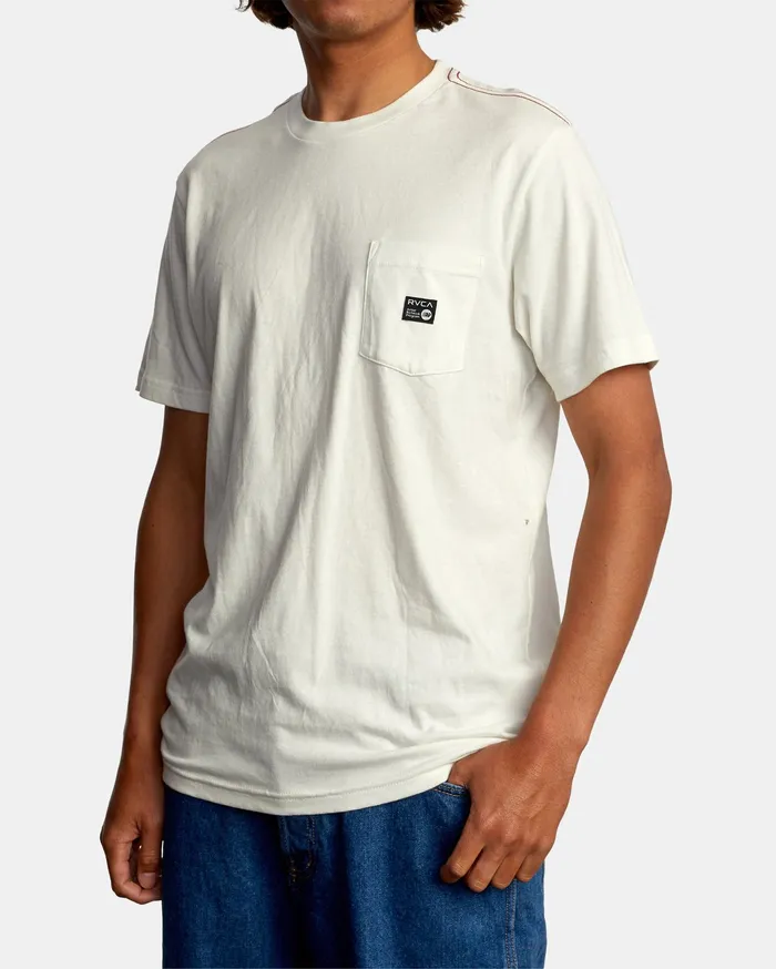 RVCA Mens Artist Tees Anp Short Sleeve Pocket Tee Antique White Anw