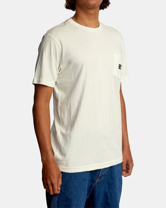 RVCA Mens Artist Tees Anp Short Sleeve Pocket Tee Antique White Anw