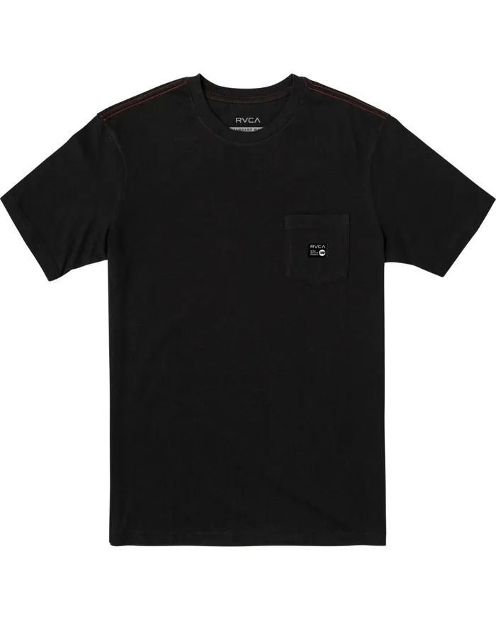 RVCA Mens Artist Tees Anp Short Sleeve Pocket Tee Pirate Black Ptk
