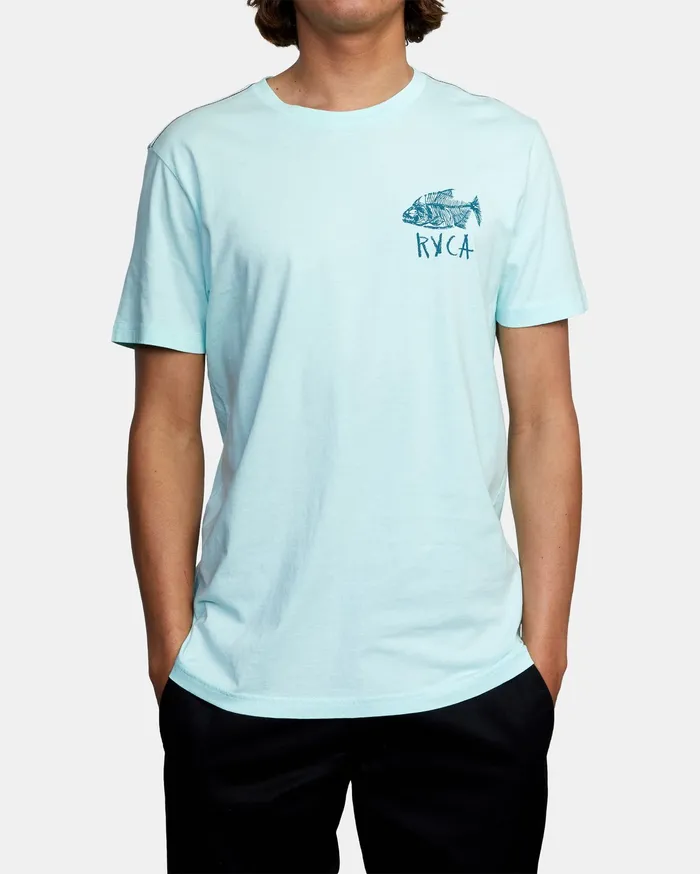 RVCA Mens Artist Tees Ben Horton Dead See Short Sleeve Tee Ice Blue Icb