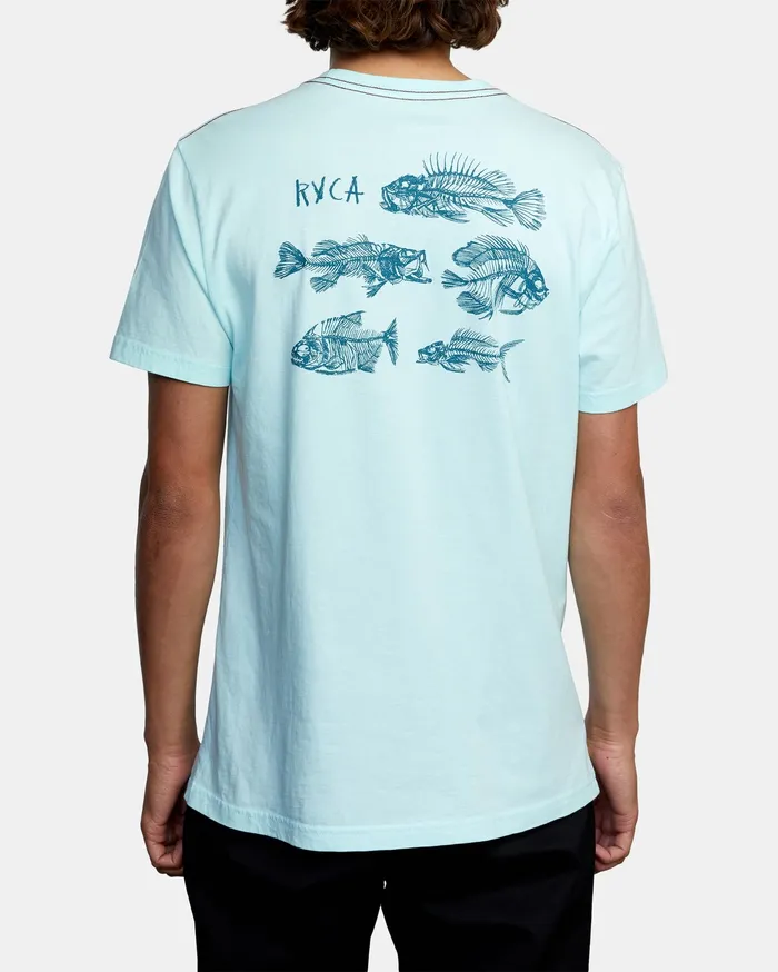 RVCA Mens Artist Tees Ben Horton Dead See Short Sleeve Tee Ice Blue Icb