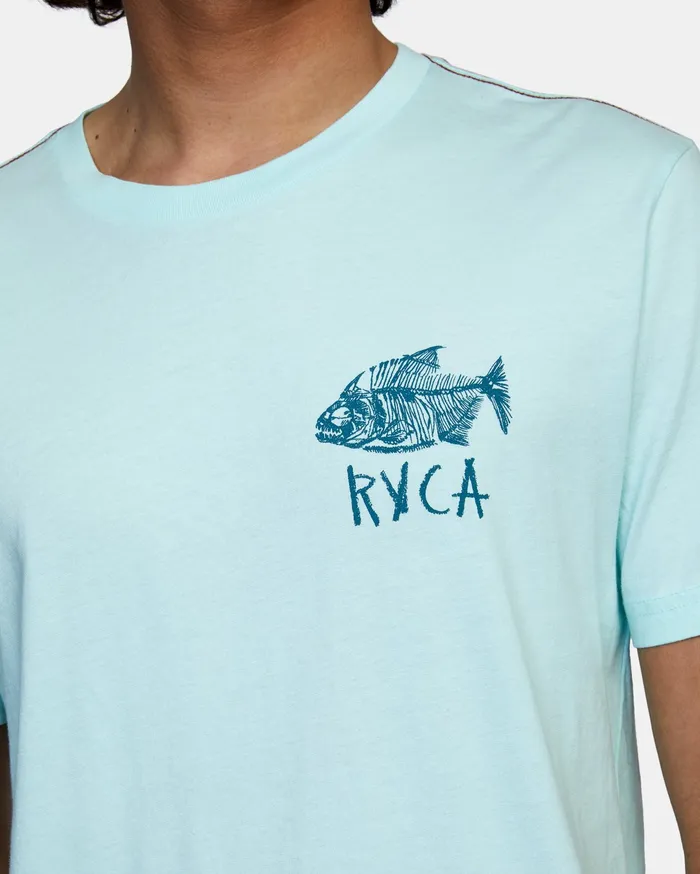 RVCA Mens Artist Tees Ben Horton Dead See Short Sleeve Tee Ice Blue Icb