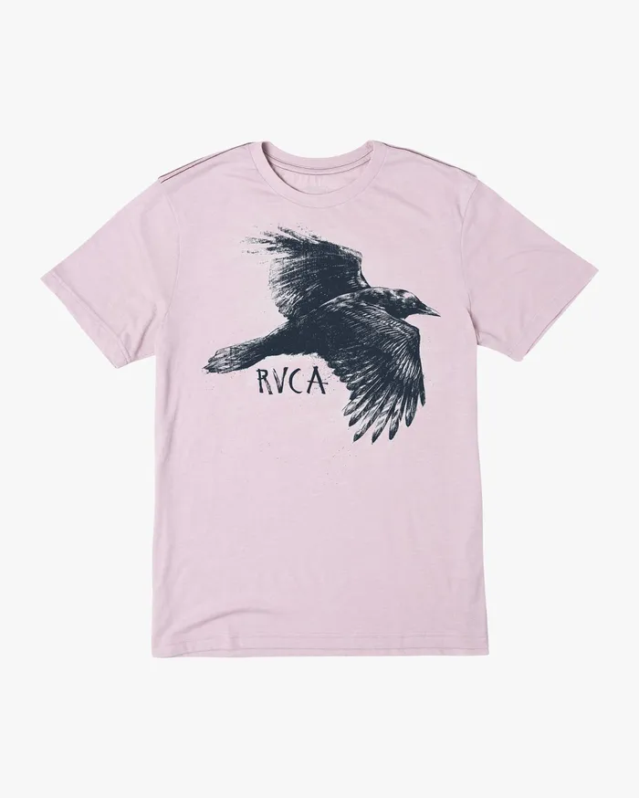 RVCA Mens Artist Tees Ben Horton Raven Short Sleeve Tee Pale Mauve Pal