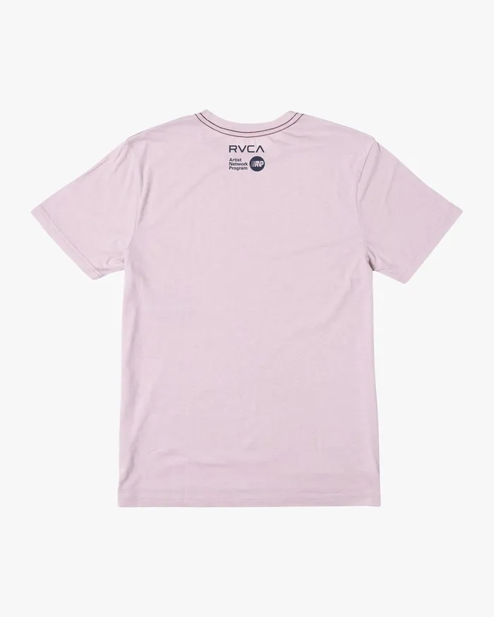RVCA Mens Artist Tees Ben Horton Raven Short Sleeve Tee Pale Mauve Pal