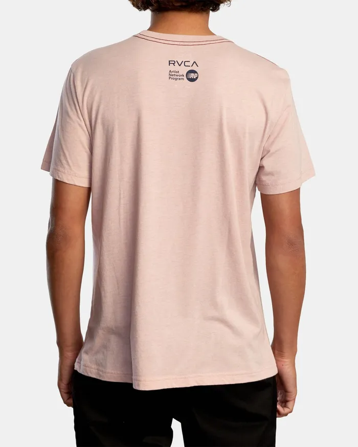 RVCA Mens Artist Tees Ben Horton Raven Short Sleeve Tee Pale Mauve Pal
