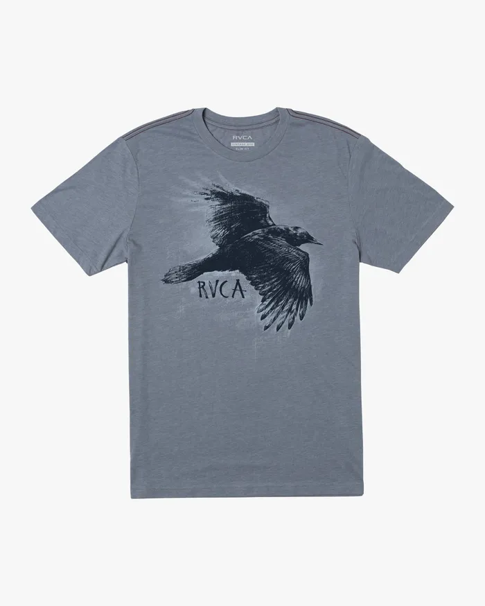 RVCA Mens Artist Tees Ben Horton Raven Short Sleeve Tee Slate Slt