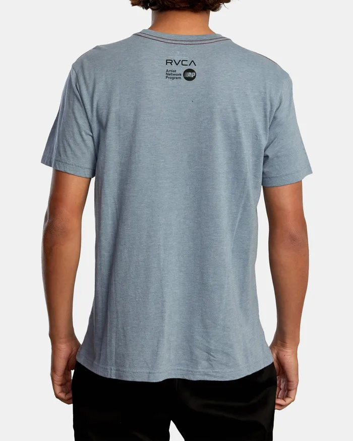 RVCA Mens Artist Tees Ben Horton Raven Short Sleeve Tee Slate Slt
