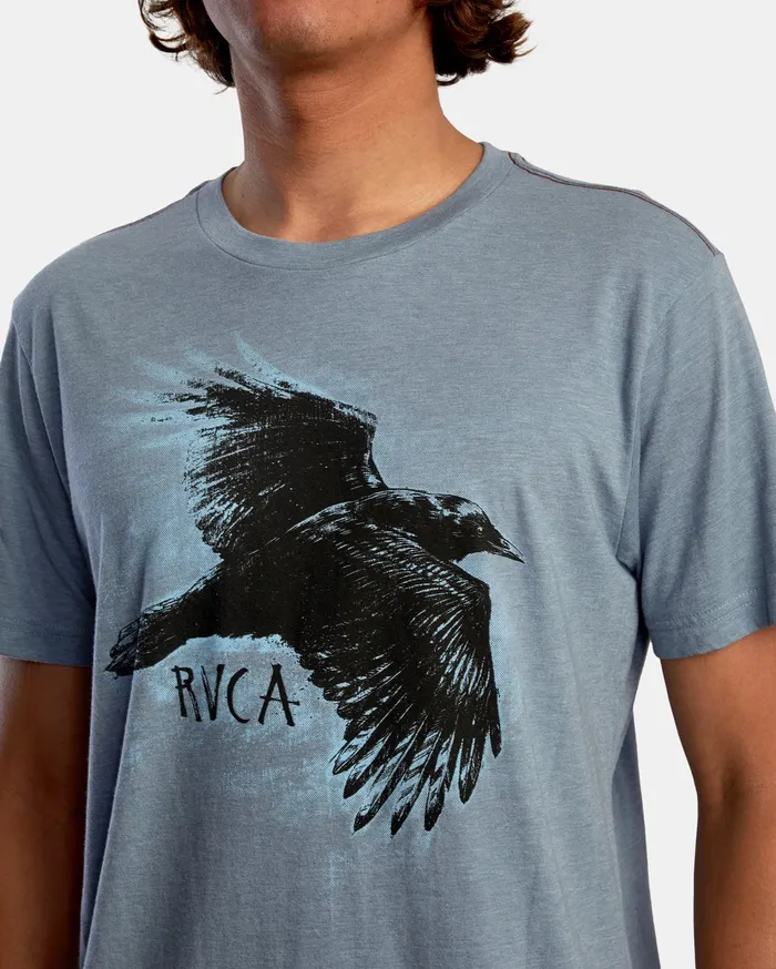 RVCA Mens Artist Tees Ben Horton Raven Short Sleeve Tee Slate Slt