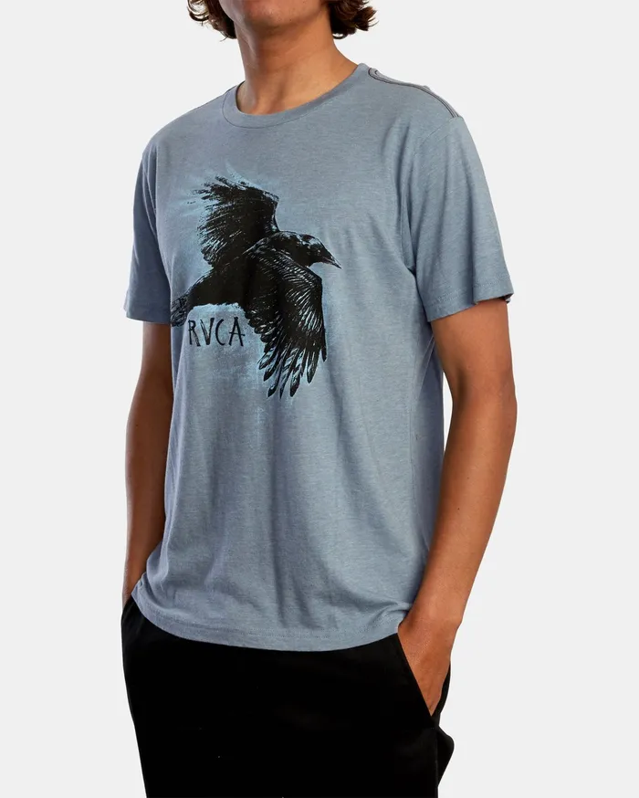 RVCA Mens Artist Tees Ben Horton Raven Short Sleeve Tee Slate Slt