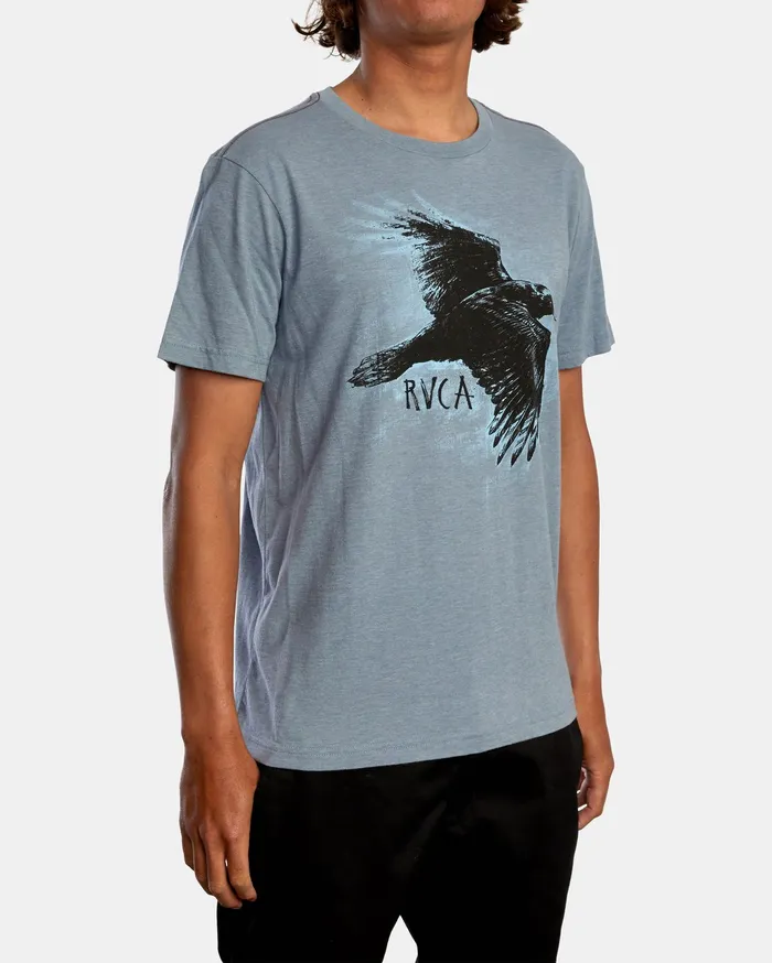 RVCA Mens Artist Tees Ben Horton Raven Short Sleeve Tee Slate Slt