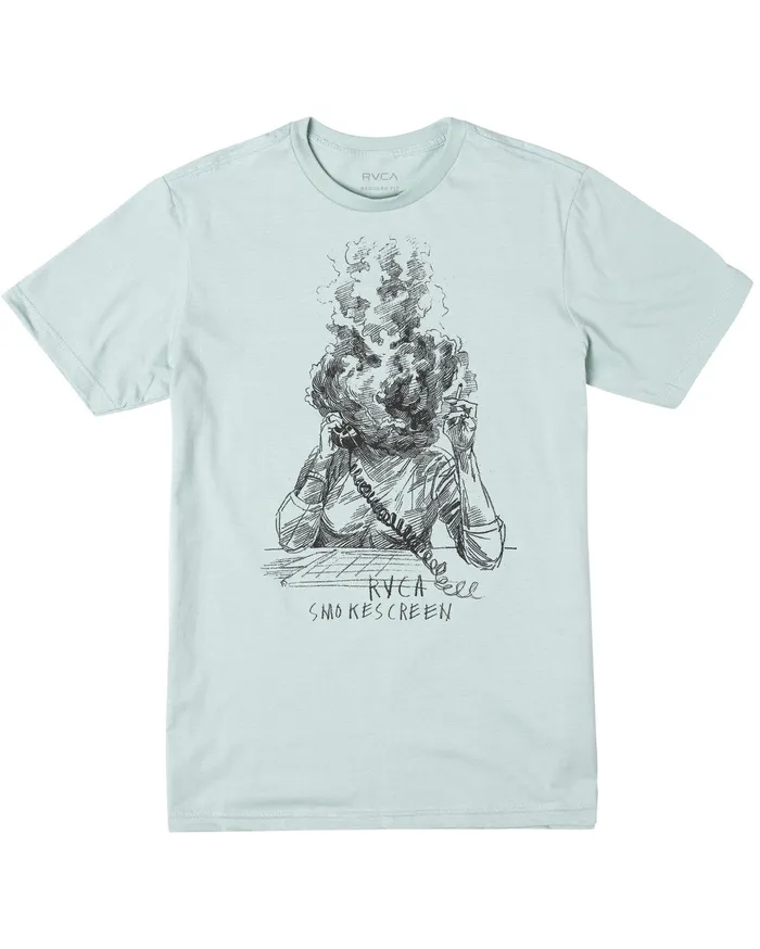 RVCA Mens Artist Tees Ben Horton Smokescreen Short Sleeve Tee Dirty Mint Ges0 RVCA Mens Artist Tees Ben Horton Smokescreen Short Sleeve Tee Dirty Mint Ges0
