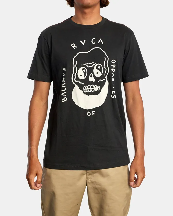 RVCA Mens Artist Tees Benjamin Jeanjean Benj Skull Short Sleeve Tee Pirate Black Ptk