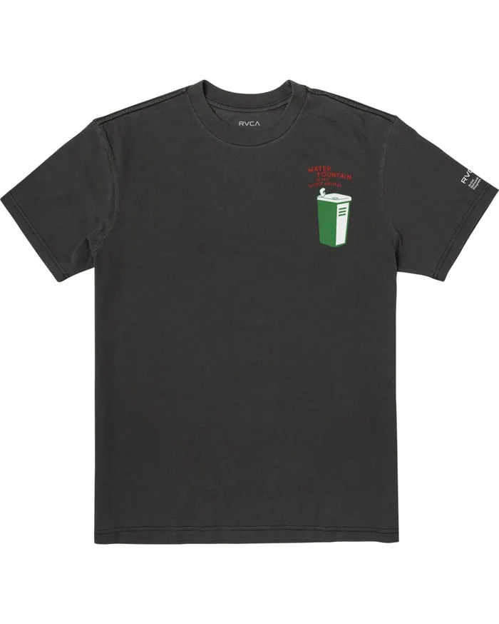RVCA Mens Artist Tees Espo Chase Short Sleeve Tee Black Blk
