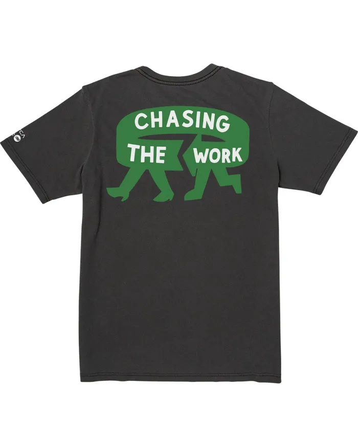 RVCA Mens Artist Tees Espo Chase Short Sleeve Tee Black Blk