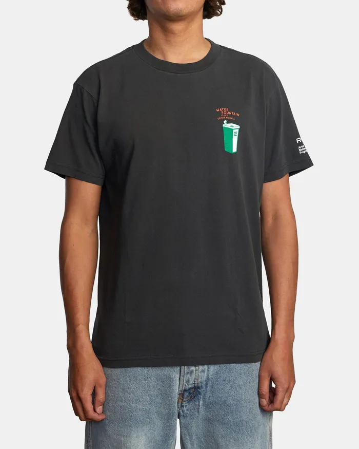 RVCA Mens Artist Tees Espo Chase Short Sleeve Tee Black Blk