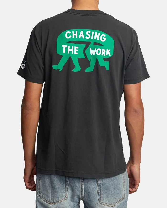 RVCA Mens Artist Tees Espo Chase Short Sleeve Tee Black Blk