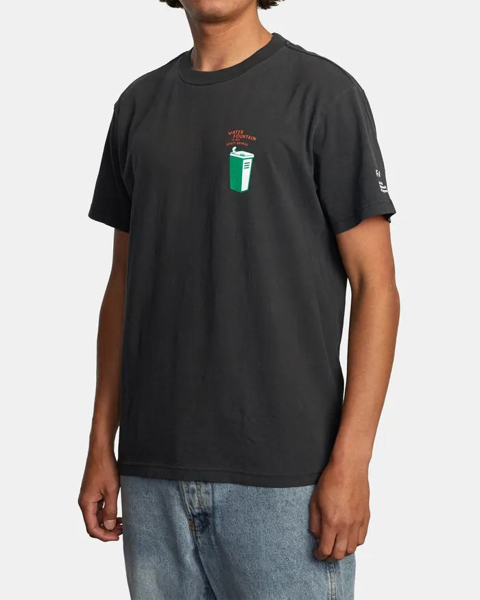 RVCA Mens Artist Tees Espo Chase Short Sleeve Tee Black Blk