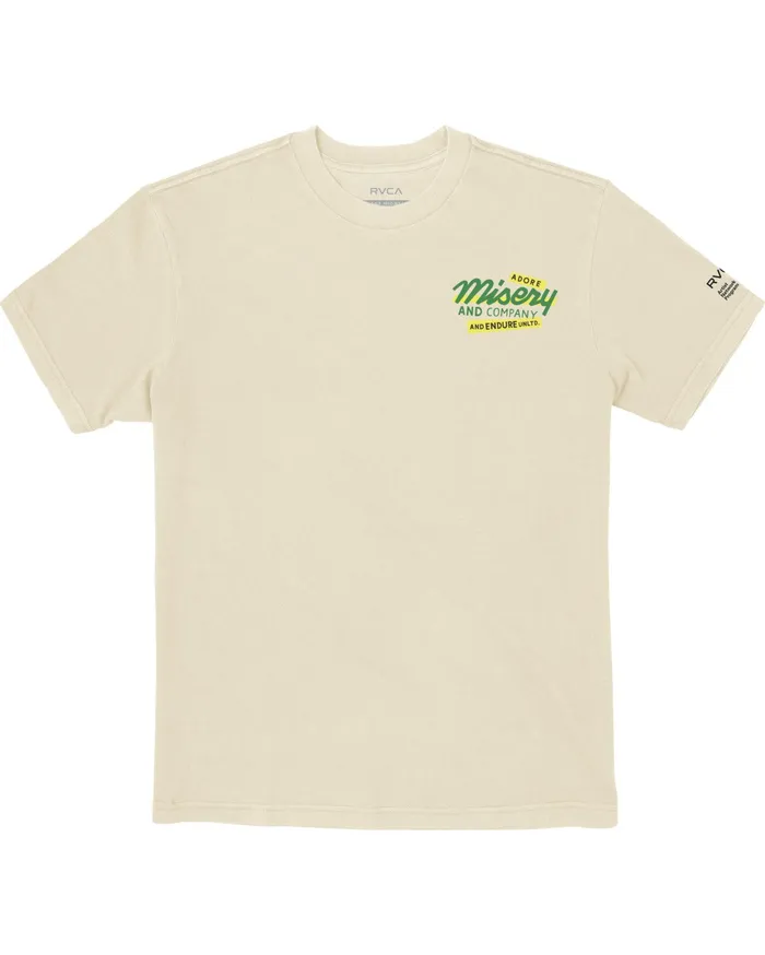 RVCA Mens Artist Tees Espo Chase Short Sleeve Tee Silver Bleach Slb