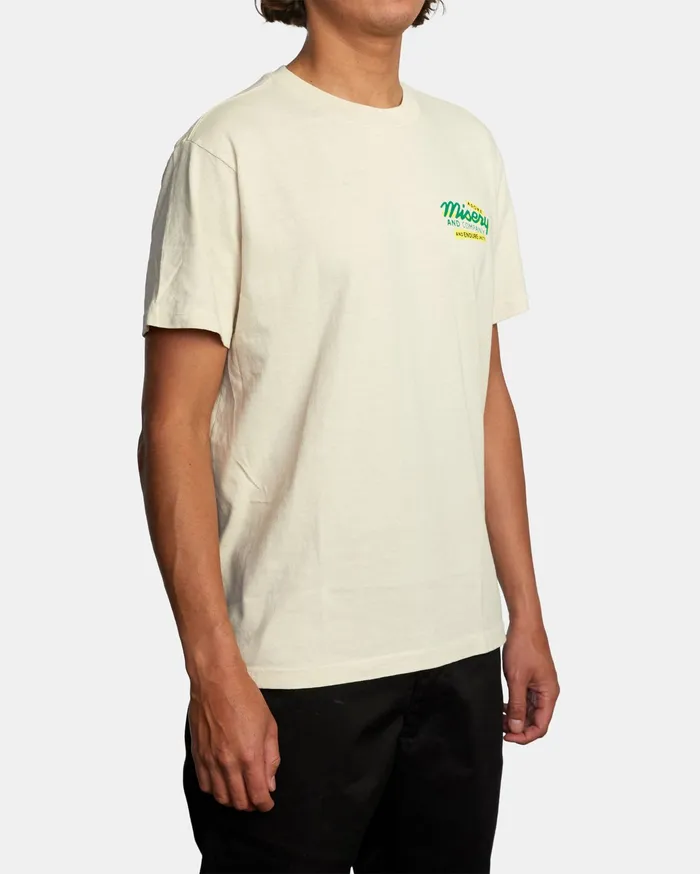 RVCA Mens Artist Tees Espo Chase Short Sleeve Tee Silver Bleach Slb