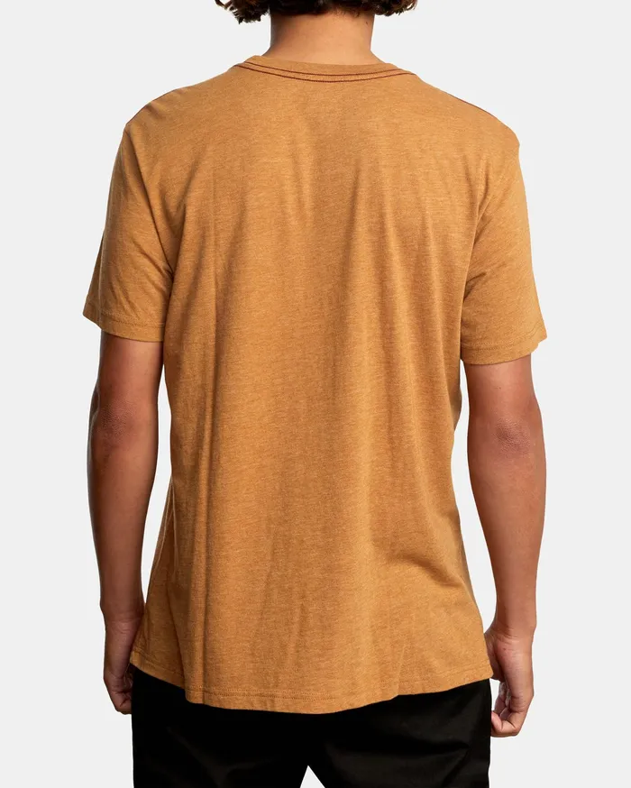 RVCA Mens Artist Tees George Thompson Skull Bonnet Short Sleeve Tee Camel Cml