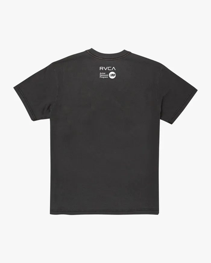 RVCA Mens Artist Tees Matt Leines Facet Face Short Sleeve Tee Black Blk