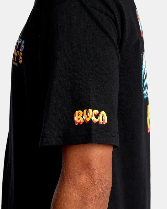 RVCA Mens Artist Tees Matty Matheson Matty8217S Patty8217S North Shore Short Sleeve Tee Black Blk