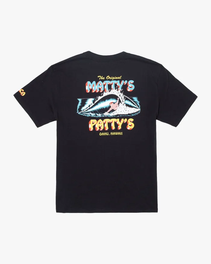 RVCA Mens Artist Tees Matty Matheson Matty8217S Patty8217S North Shore Short Sleeve Tee Black Blk