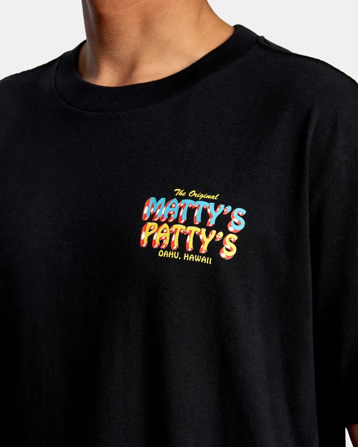 RVCA Mens Artist Tees Matty Matheson Matty8217S Patty8217S North Shore Short Sleeve Tee Black Blk