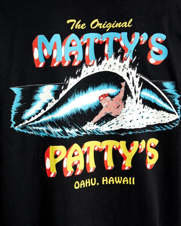 RVCA Mens Artist Tees Matty Matheson Matty8217S Patty8217S North Shore Short Sleeve Tee Black Blk