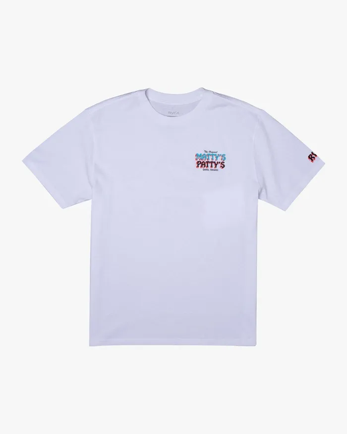 RVCA Mens Artist Tees Matty Matheson Matty8217S Patty8217S North Shore Short Sleeve Tee White Wht RVCA Mens Artist Tees Matty Matheson Matty8217S Patty8217S North Shore Short Sleeve Tee White Wht