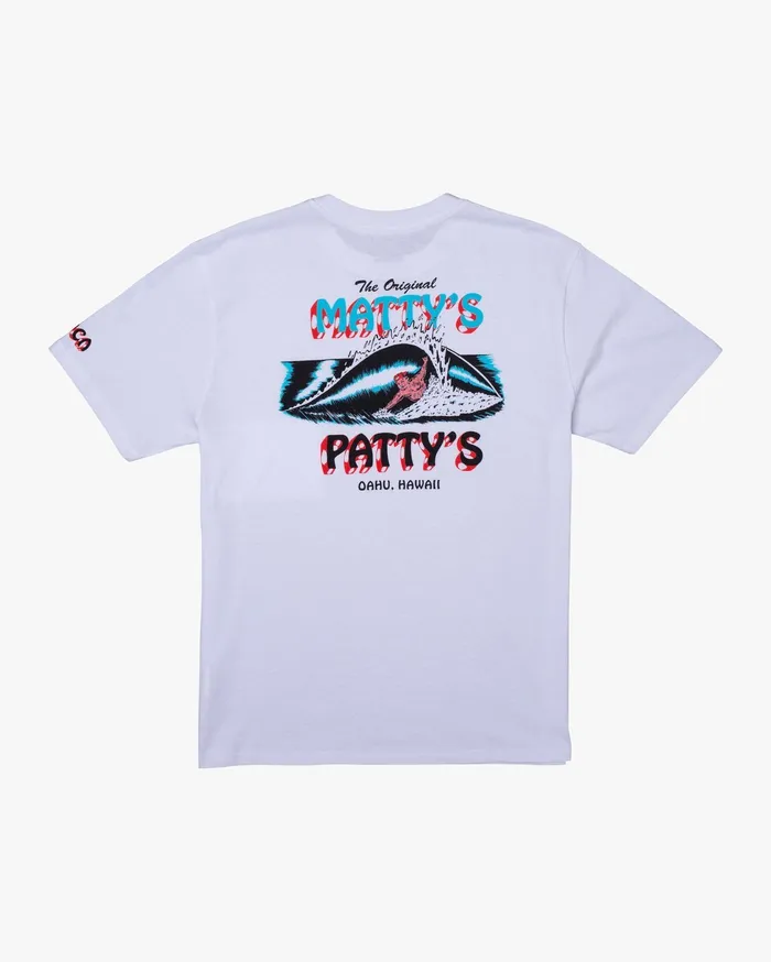 RVCA Mens Artist Tees Matty Matheson Matty8217S Patty8217S North Shore Short Sleeve Tee White Wht
