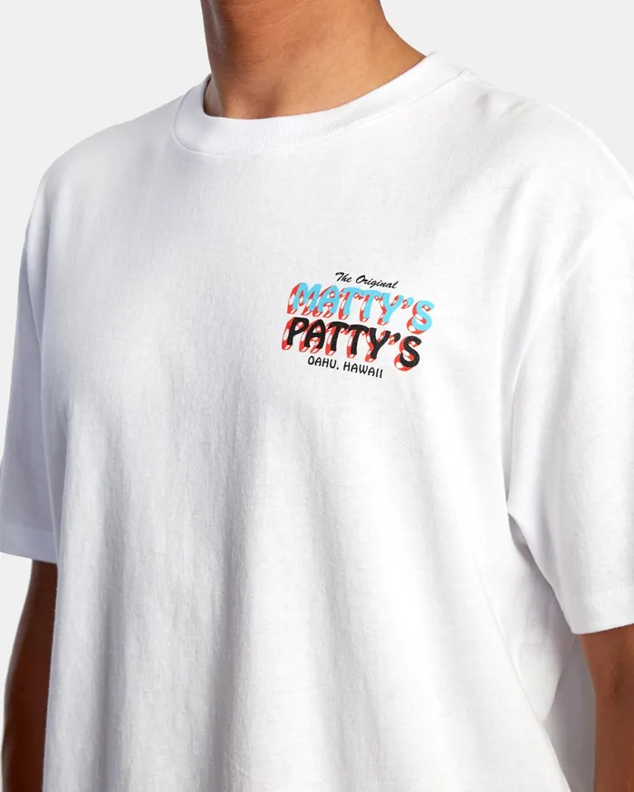 RVCA Mens Artist Tees Matty Matheson Matty8217S Patty8217S North Shore Short Sleeve Tee White Wht