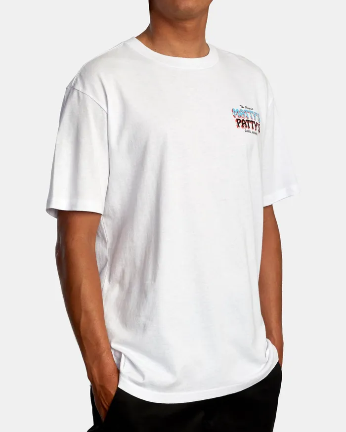 RVCA Mens Artist Tees Matty Matheson Matty8217S Patty8217S North Shore Short Sleeve Tee White Wht