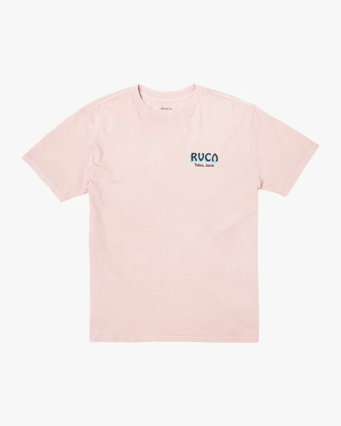 RVCA Mens Artist Tees Matty Matheson Matty8217S Patty8217S Tokyo Short Sleeve Tee Pink Pnk RVCA Mens Artist Tees Matty Matheson Matty8217S Patty8217S Tokyo Short Sleeve Tee Pink Pnk