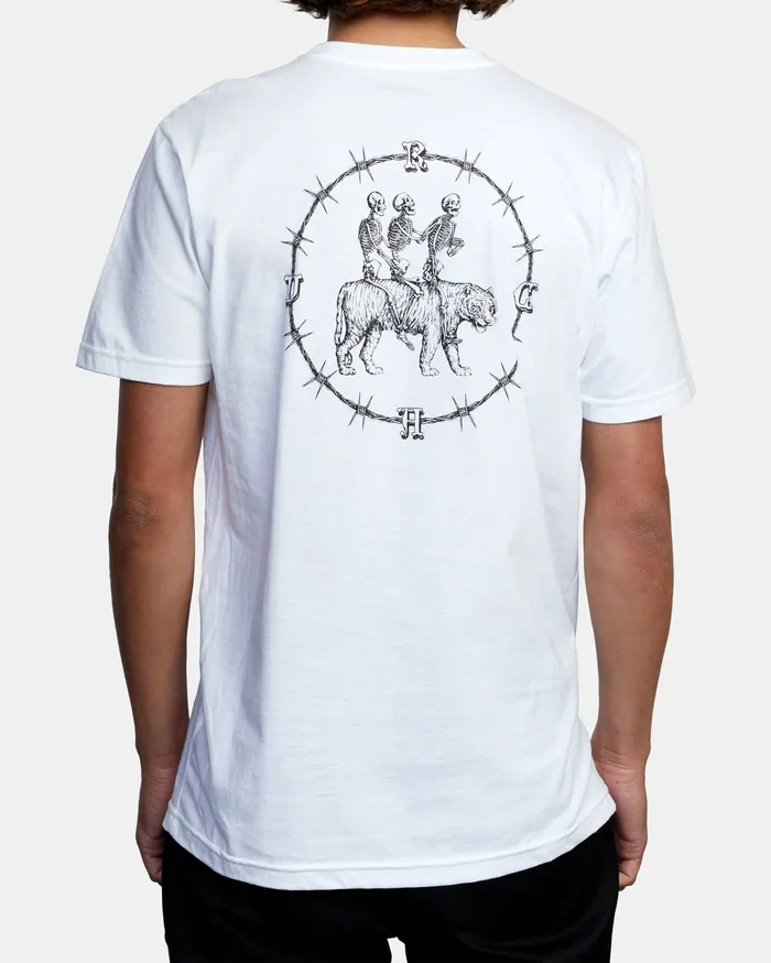 RVCA Mens Artist Tees Tres Hombres Short Sleeve Tee White Wht