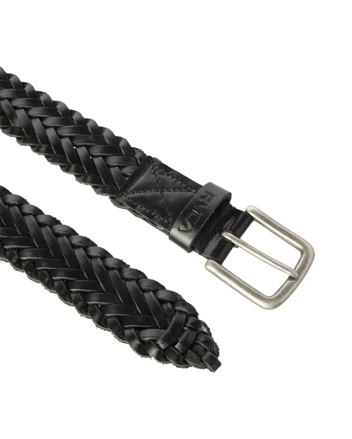 RVCA Mens Belts Twine Leather Belt Black Blk Gift for Friend
