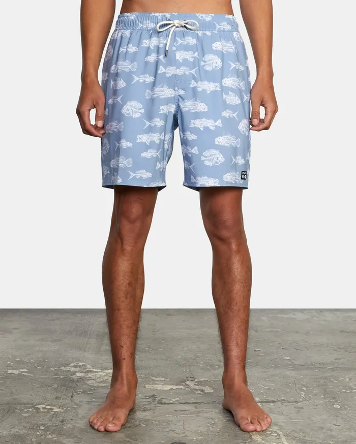 RVCA Mens Boardshorts Ben Horton Fish Elastic Boardshorts 17034 Blue Blu Near Me