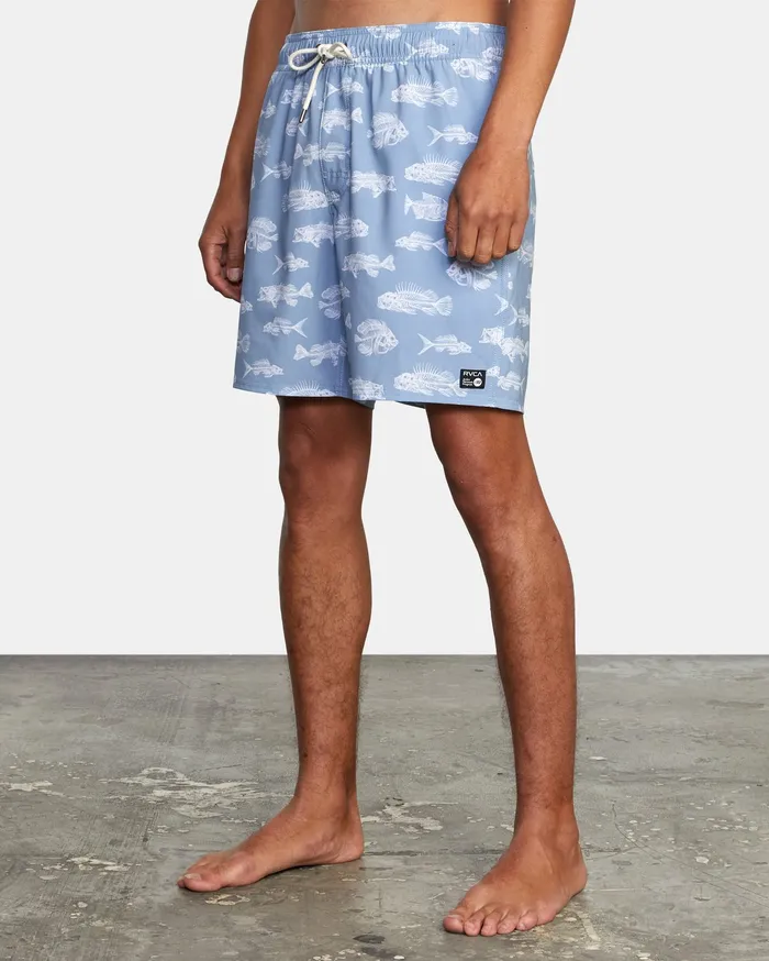 RVCA Mens Boardshorts Ben Horton Fish Elastic Boardshorts 17034 Blue Blu Near Me