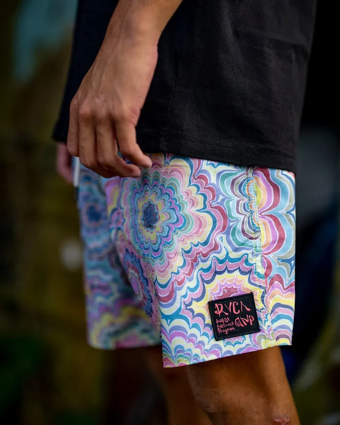 RVCA Mens Boardshorts Kelsey Elastic Boardshorts 17034 Multi Mul Popular