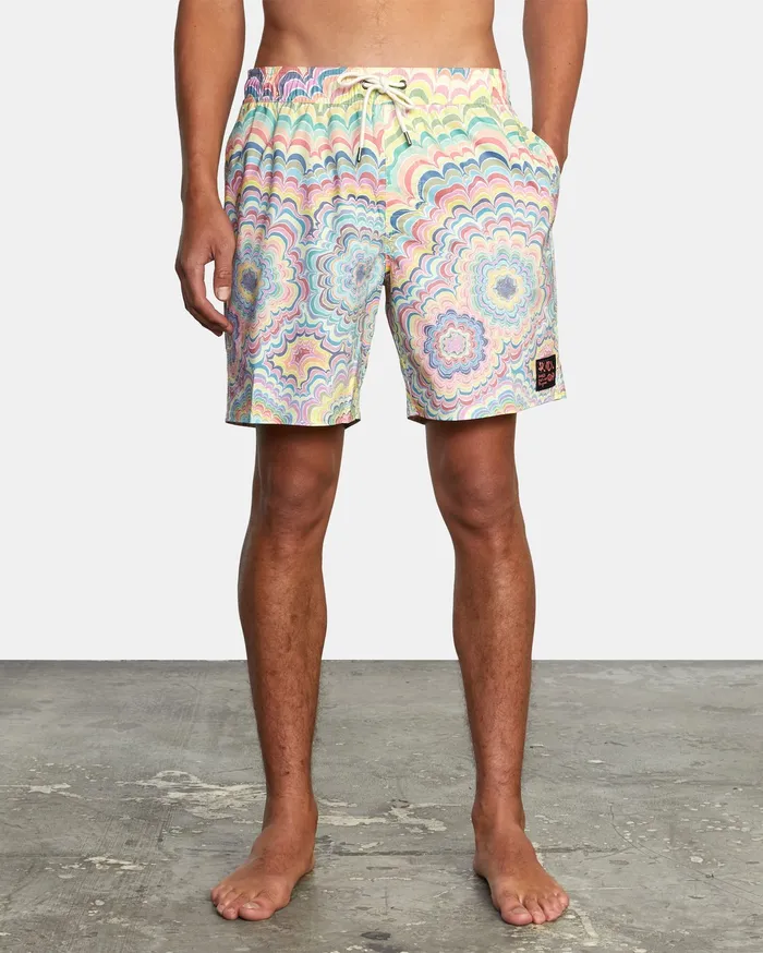 RVCA Mens Boardshorts Kelsey Elastic Boardshorts 17034 Multi Mul Popular