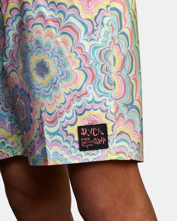 RVCA Mens Boardshorts Kelsey Elastic Boardshorts 17034 Multi Mul Popular